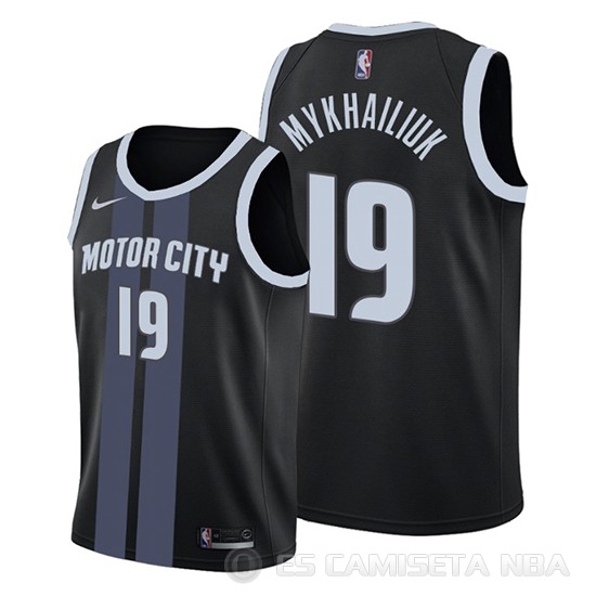 Camiseta Svi Mykhailiuk #19 Detroit Pistons Ciudad Negro - Haga un click en la imagen para cerrar